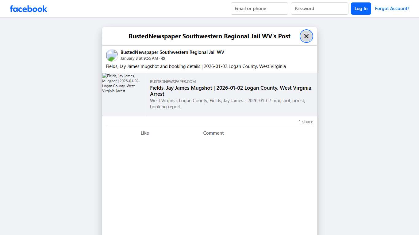 Fields,... - BustedNewspaper Southwestern Regional Jail WV | Facebook