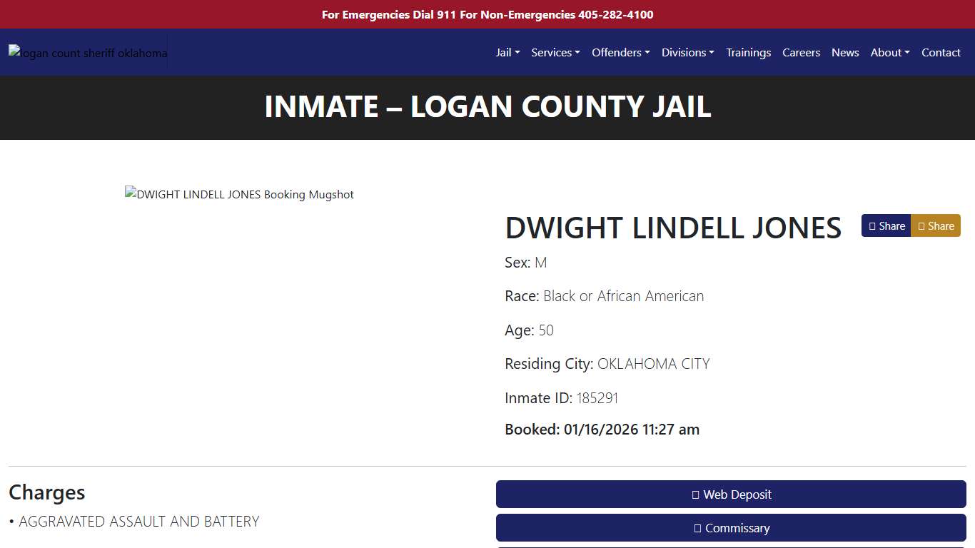DWIGHT JONES Booked at the Logan County Jail